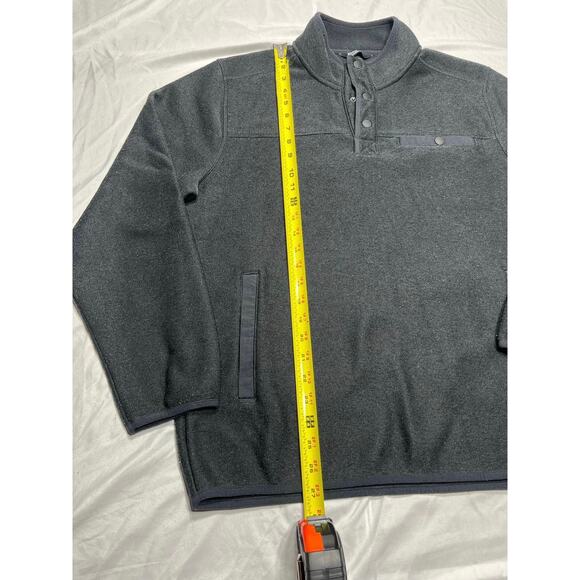 Eddie Bauer Men’s M Gray Snap Mock Fleece Pullover Sweater Polyester Casual - Picture 5 of 9